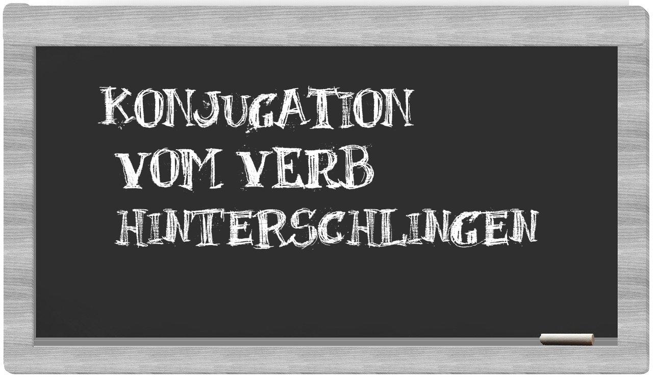 ¿hinterschlingen en sílabas?